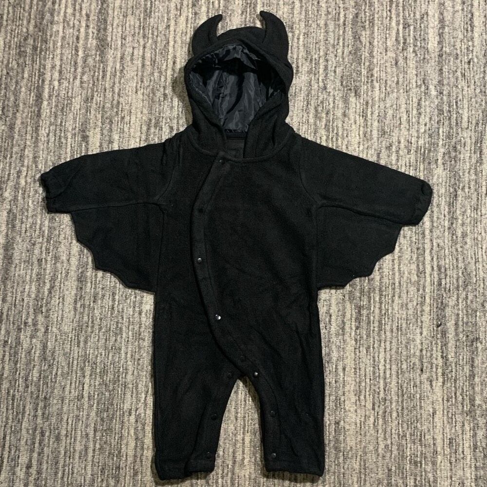 No Brand 24 Month 2T Black Hooded Jumpsuit Halloween Costume‎ Batman Fleece